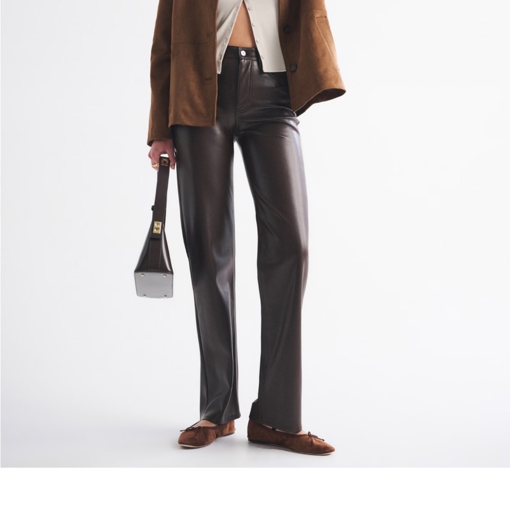 Abercrombie & Fitch Chocolate Vegan Leather Trousers